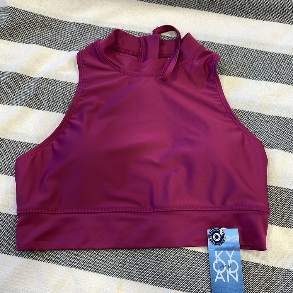 KYODAN • High Neck Zip Back Swimsuit Top, Nagez Avec Style - Amethyst - Medium